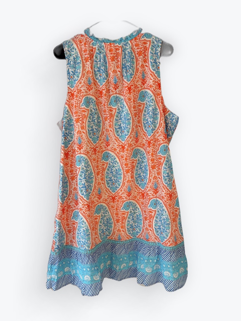 Crown & Ivy Orange Turquoise Paisley Dress Cotton - Picture 2 of 8